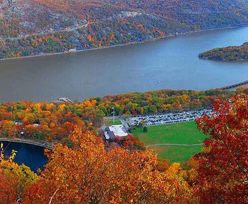 Autumn colors along a river