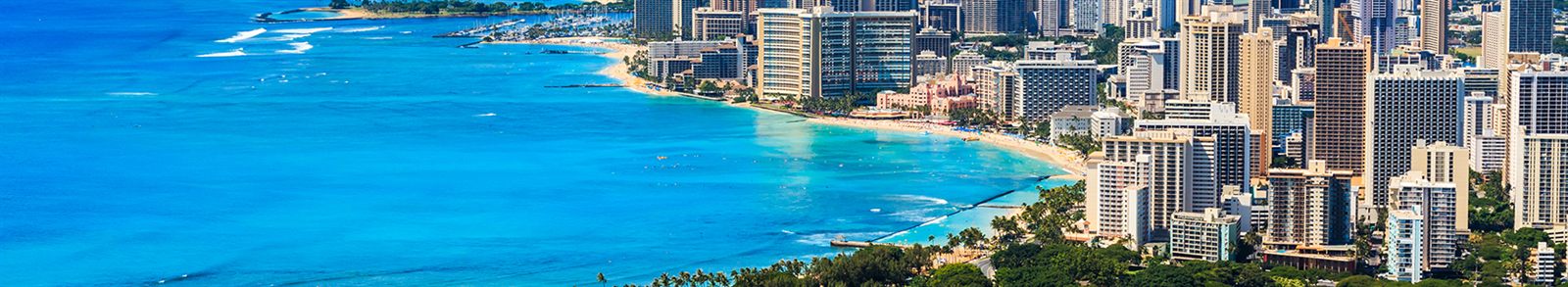 Waikiki Beach and the Honolulu skyline